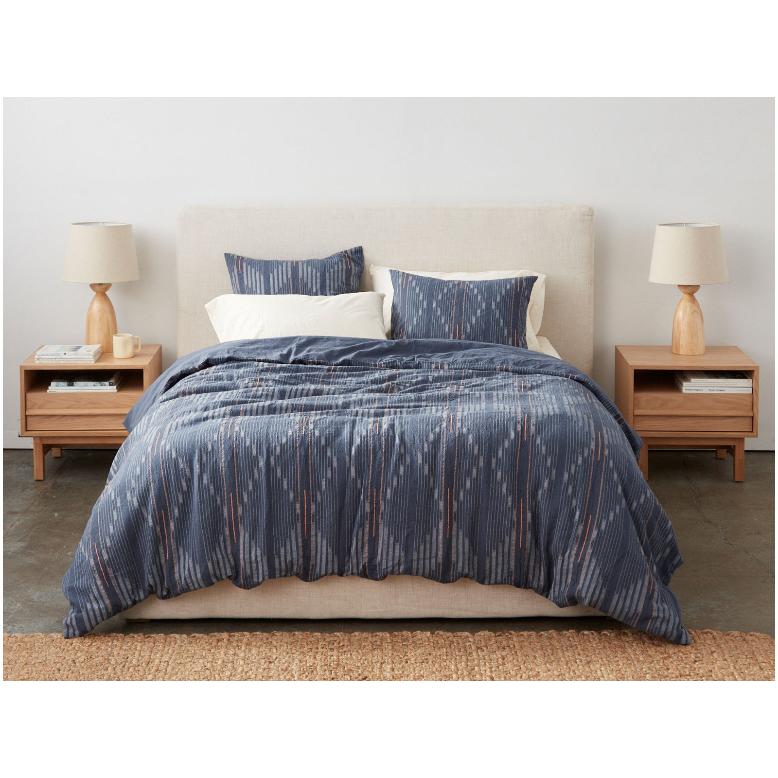Morelia Organic Percale Duvet Cover, King/Cal King Duvet Cover, Moonlight Blue