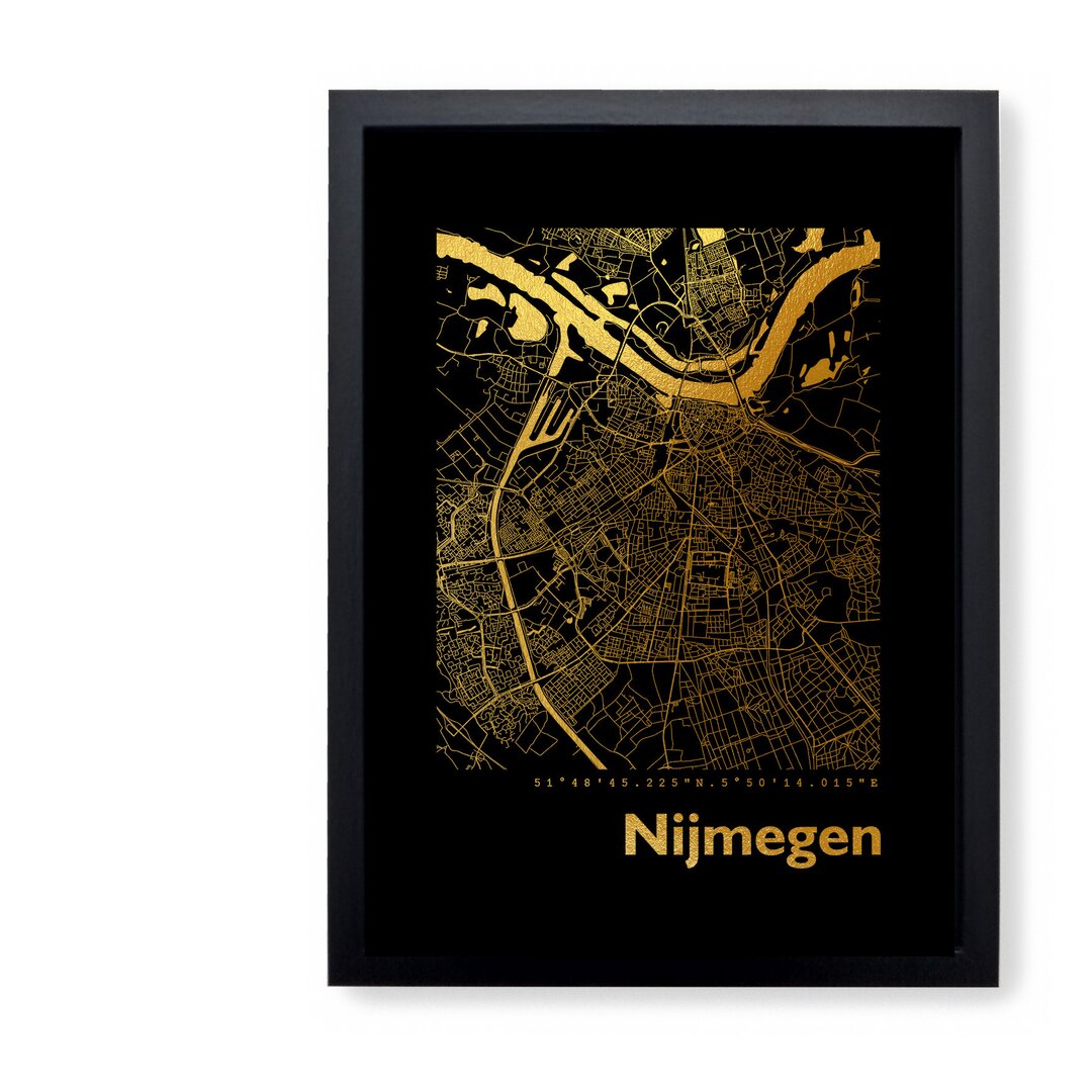 Gerahmtes Poster Nijmegen Stadtplan