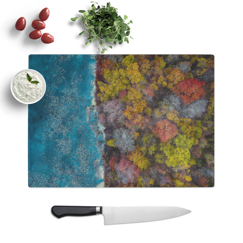 Tempered Glass Forest View Chopping Board, 20 cm x 28.5 cm