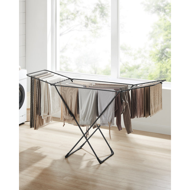 Steel Foldable Gullwing Drying Rack, Black