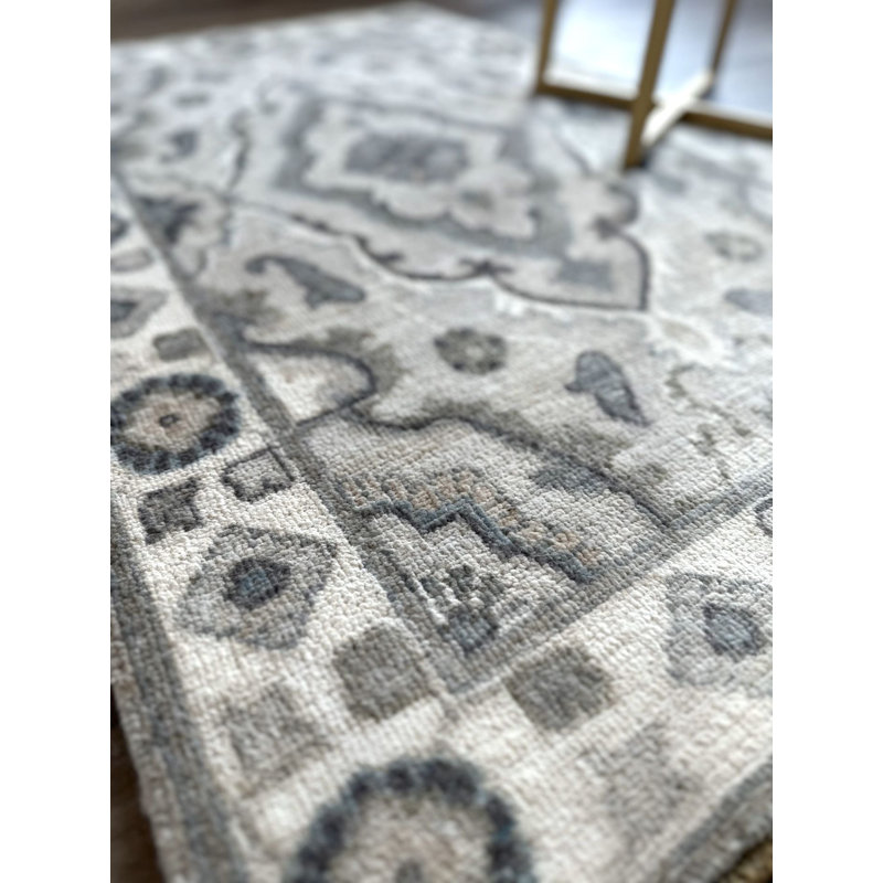 Tiny Knots Wool Oriental Area Rug in Sumner Ash