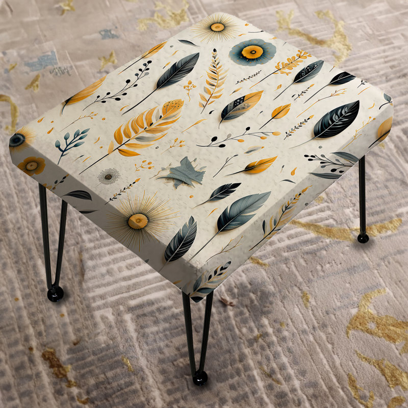 Nomadic Serenity Boho Motif I - Repose-pieds rectangulaire botanique