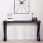 Console moderne étroite en bois manufacturé noir avec pieds croisés pour le couloir et le salon
