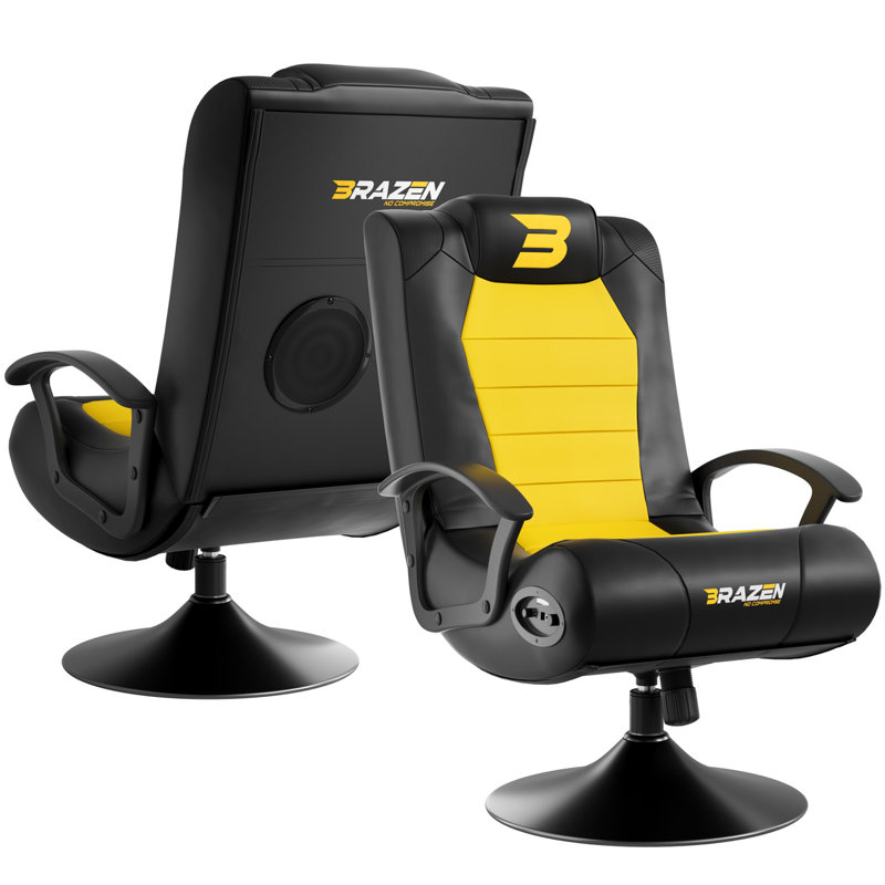 BraZen Stag 2.1 Bluetooth Surround Sound Gaming Chair, Yellow