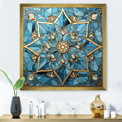 Blue And Gold Islamic Mandala I - Islam Wall Art
