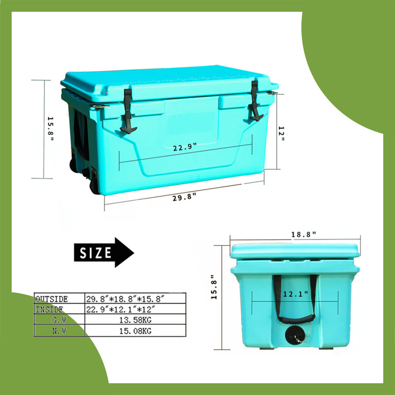 65,1 litres avec glacière, Bleu