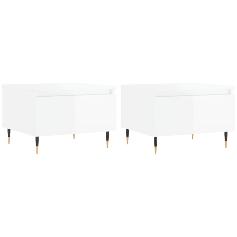 Kordt Four Leg Coffee Table with Storage, High Gloss White