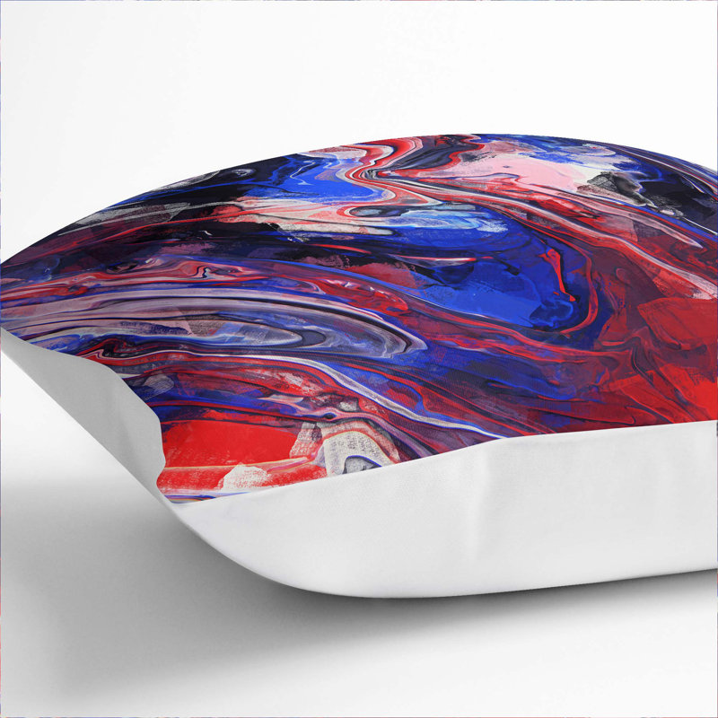 Abstract Square Throw Cushion, 55cm H x 55cm W x 20cm D, White