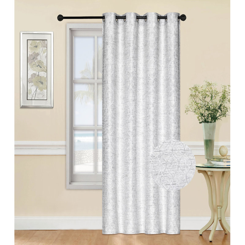 Rideau en polyester Calynn, L 54 po x L 95 po, gris