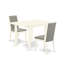 L'ensemble de 5 pièces pour salle à manger pour 4 personnes comprend une table de salle à manger rectangulaire avec Dropleaf et 4 chaises Parsons en lin Shitake, blanc lin-106903179-106903182-122934481