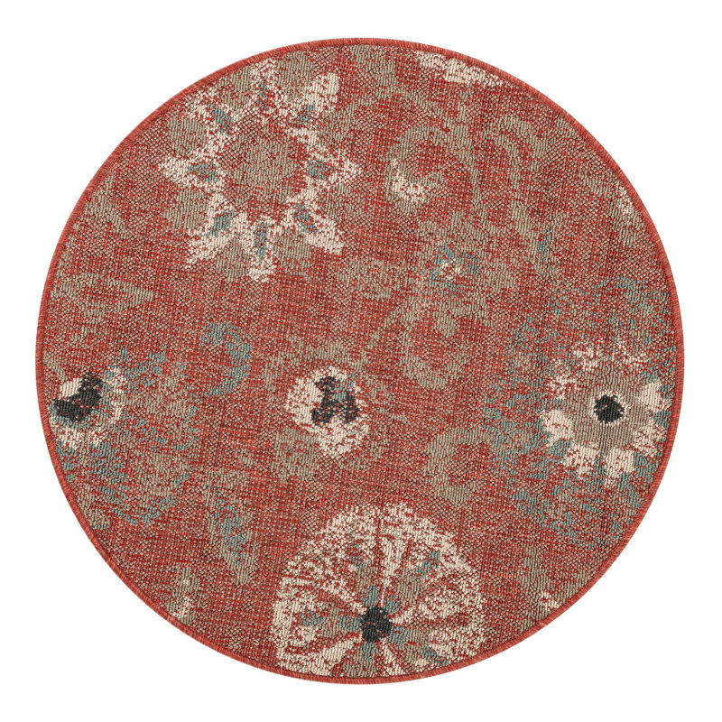 Tapis botanique intérieur / extérieur, Rond 3 pi 1 po