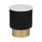 Wood Marble Metal Stone Contemporary Accent Table with Cylindrical Base and Modern Mixed-Material Design