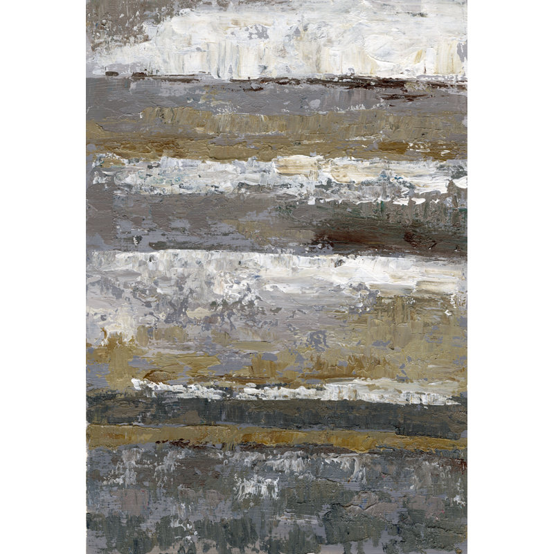 Gray Neutral Stripes - Wrapped Canvas Painting, 76cm H x 51cm W x 3.8cm D