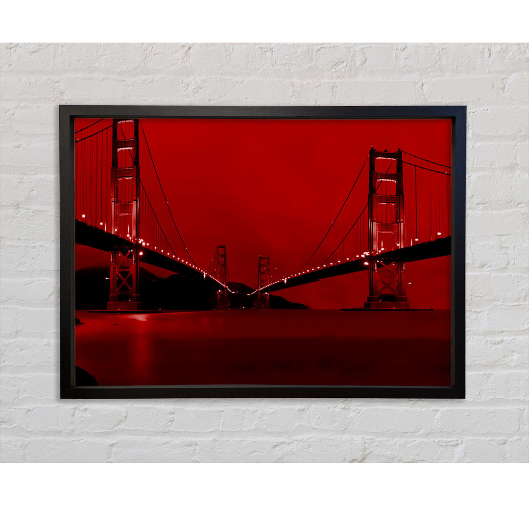 Golden Gate Bridge Zwillinge Rot - Einzelner Bilderrahmen Kunstdrucke auf Leinwand