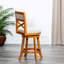 Tabouret de bar 30 po à finition naturelle avec siège en tissu beige