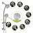 Multi Function Dual Shower Head - Shower System With 4.7" Rain Showerhead, 8-Function Hand Shower, Adjustable Slide Bar,Chrome-124897515
