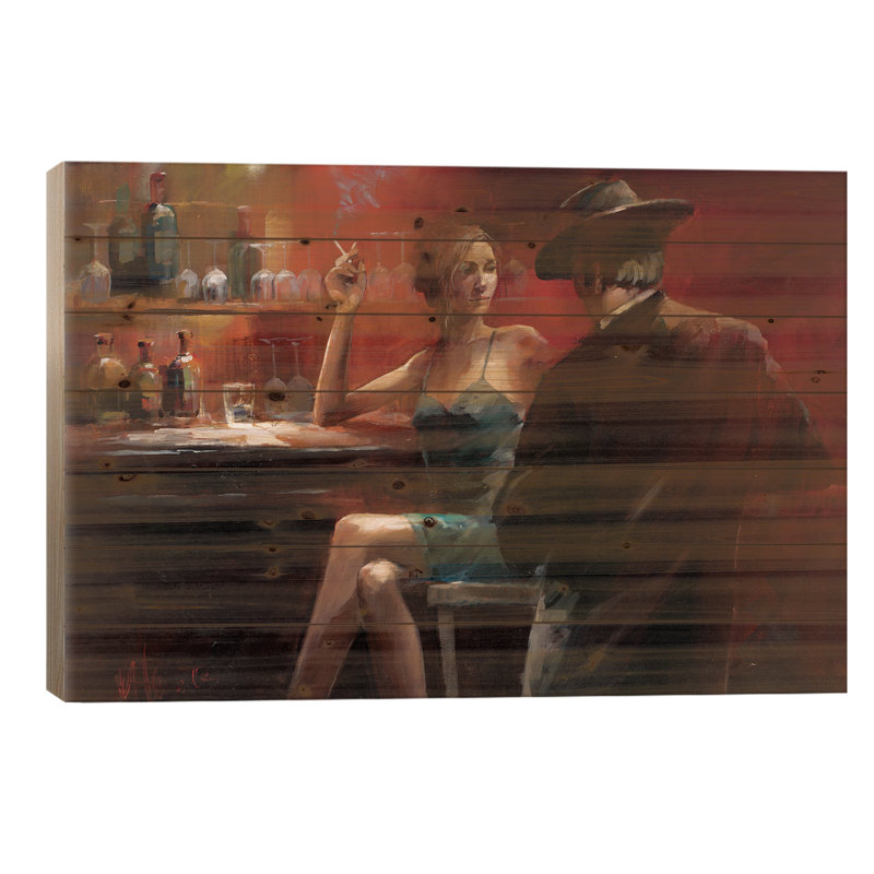 Soirée au bar II, H 18 po x l 26 po x P 1,5 po