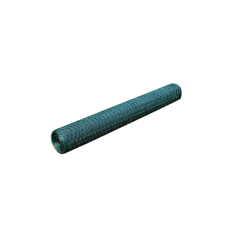 Clôture de poulet avec revêtement en PVC vert, H 3,5 pi x l 82 pi