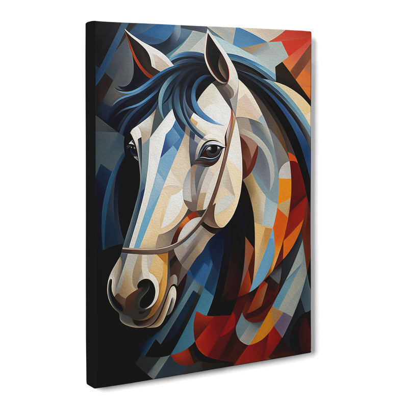 Shire Horse Cubism No.2 - Wrapped Canvas, 50cm H x 35cm W x 3cm D