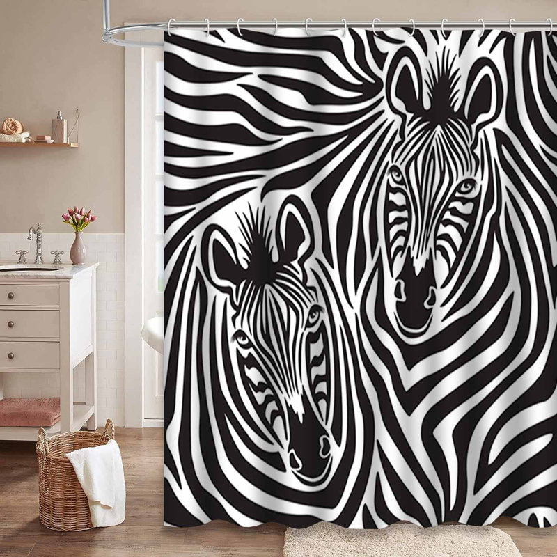 Rideau de douche Zebra Couple, L 72 po x l 78 po