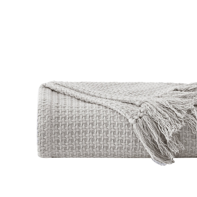 Jeté et jetés 100% coton de la collection Ashmore Southshore Fine Linens, L 50 po x L 60 po, Blanc