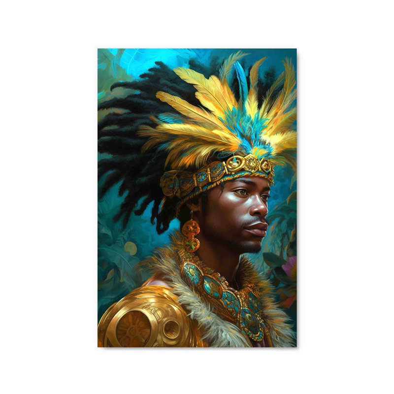 Décoration murale suspendue en acrylique Golden Feathered Prince, L 45 po x H 30 po