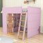 Lit mezzanine avec tablettes de rangement et deux tiroirs-133659710-133659712