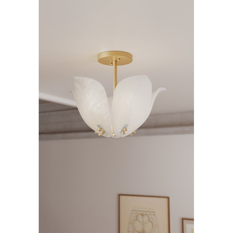 Plafonnier semi-encastré 5 lumières Orchid, Blanc