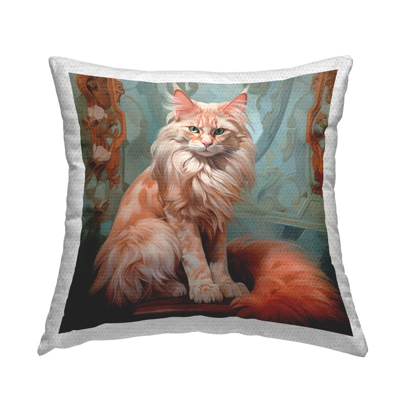 Coussin d'extérieur imprimé Cat Nouveau Portrait par Steve Hunziker