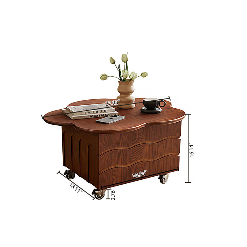 Minimalist Adjustable Height Irregular Petal-shaped Movable Side Table