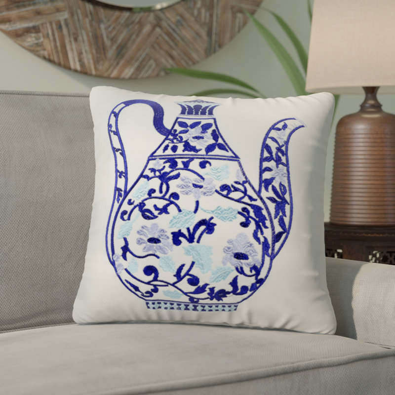 Coussin décoratif en coton Teapot, Polyester/ Bourre en polyester, H 18 po x l 18 po x P 3 po