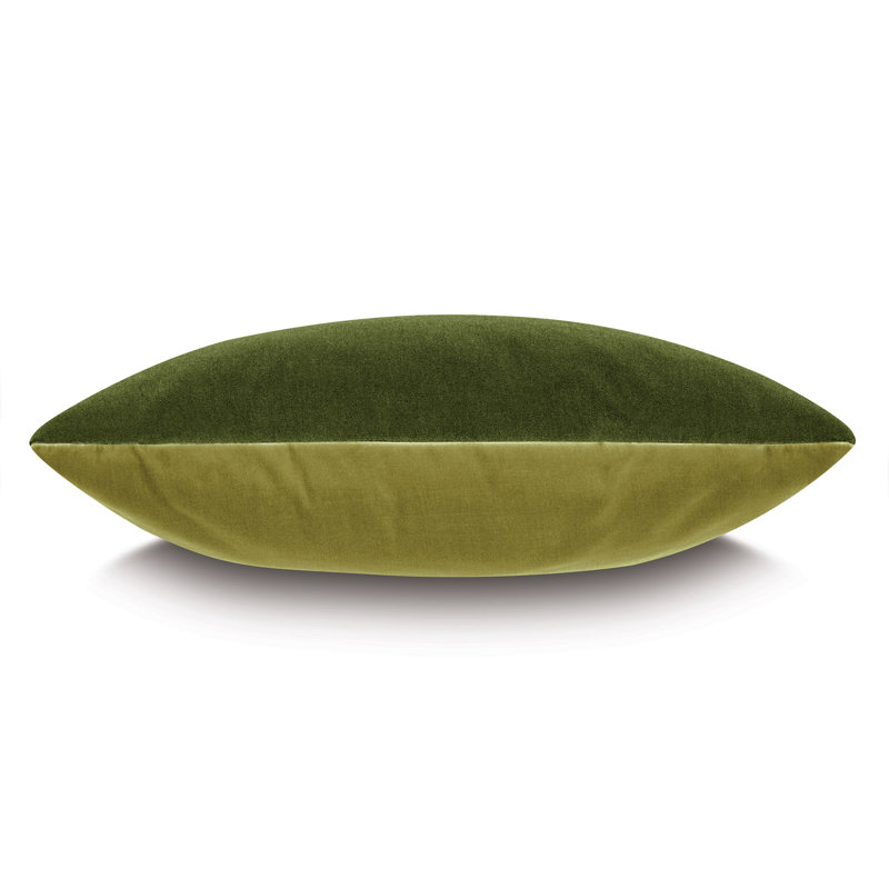Brahms Velvet Pillow Cover & Insert, Green, Square 24''