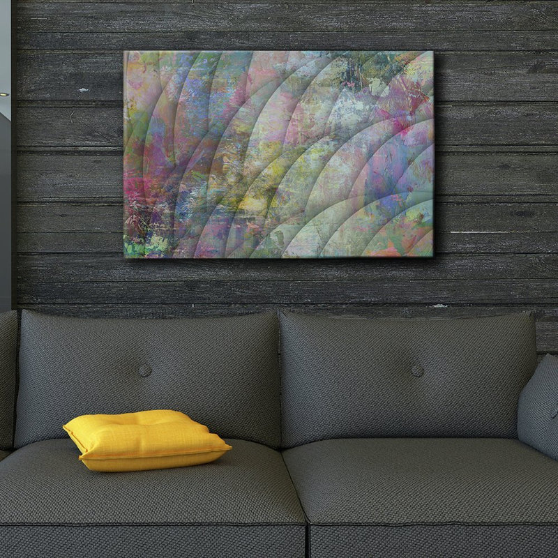 Motif texturé à échelle colorée, H 12 po x l 18 po x P 1,5 po