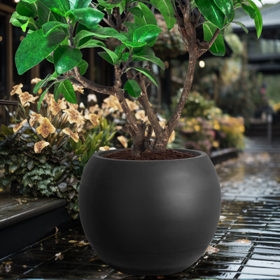 Jardinières d'extérieur de style moderne pour porche, jardinière ronde avec trou de drainage, pots à fleurs Mgo, grandes jardinières de balcon