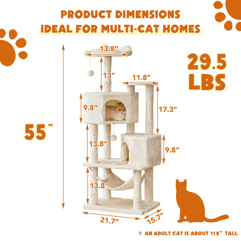 Habitation pour chat 55 po Bineta, Beige