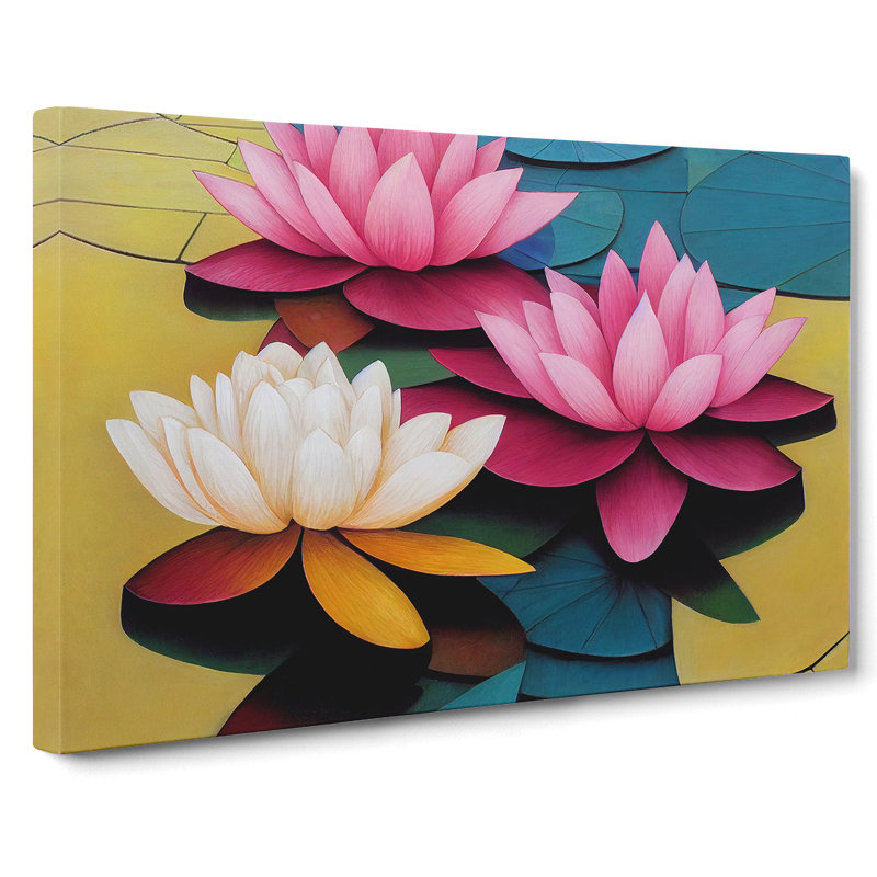 Astounding Lotus Flowers - Wrapped Canvas, 40cm H x 60cm W x 3cm D