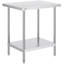 Table de préparation en acier inoxydable, 61 x 76 x 86 cm, capacité de charge de 318 kg, table de travail robuste en métal avec 3 niveaux de hauteur réglables, poste de travail professionnel pour cuisine, garage, restaurant ou jardin.
