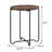 Round Marble Top Accent Side Table Red and Black