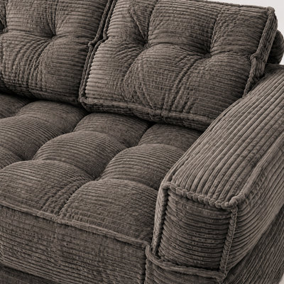 Canapé modulaire en velours côtelé avec méridienne