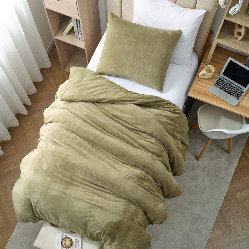 Near Suffocation - Coma Inducer® Twin XL Comforter Set - Boa, Twin XL Duvet Cover/Insert + 1 Standard Sham, Green