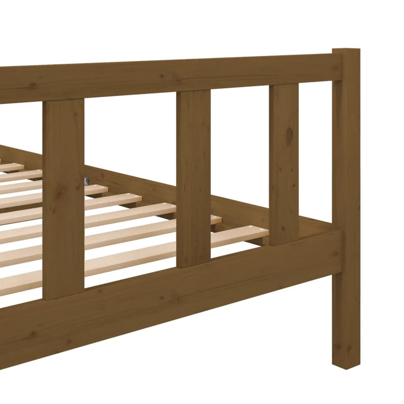 Bed Frame Solid Wood, Brown, European Double (166 x 200cm)