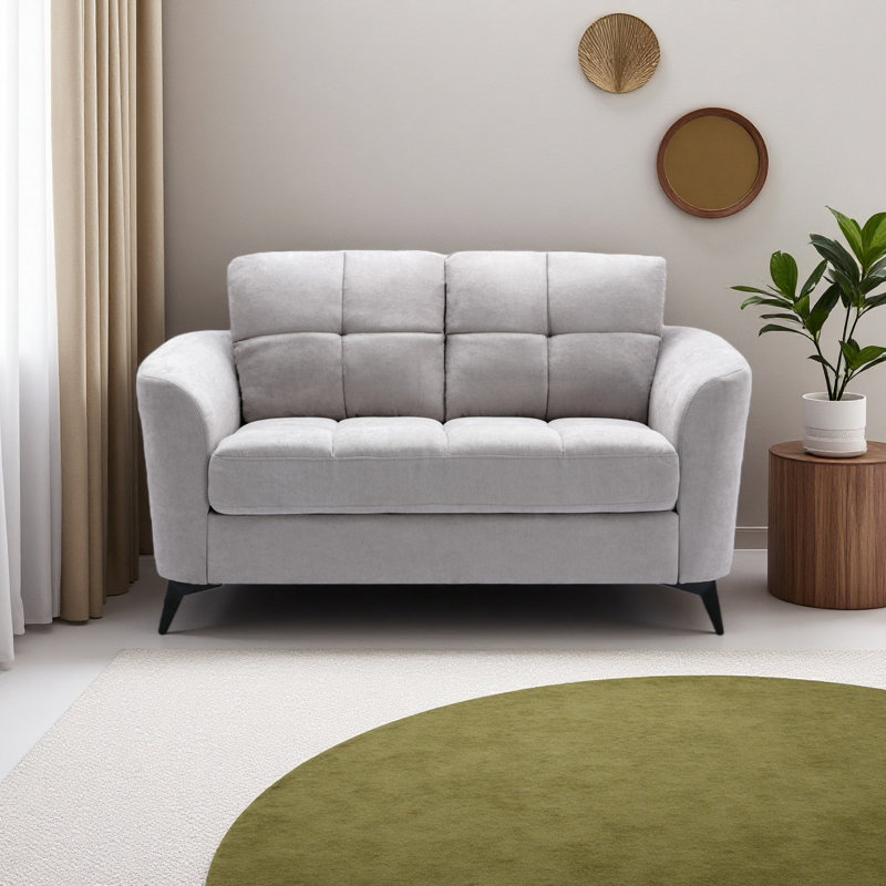 Causeuse en tissu 60 po, Gris clair