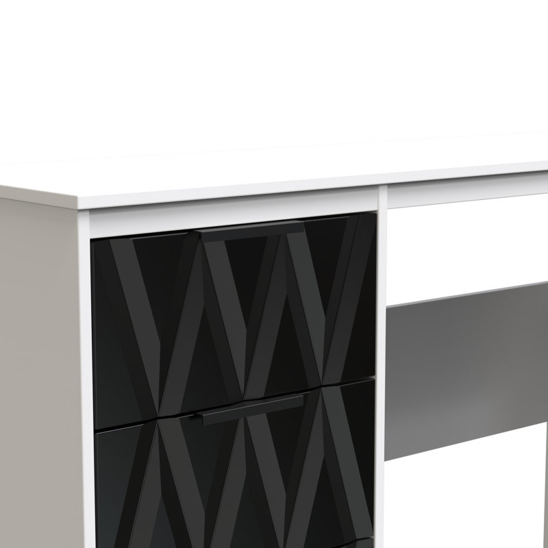 Besmir Dressing Table, Deep Black/White