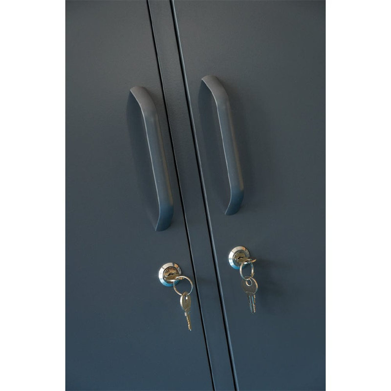 Nikeria 2 Door Steel Wardrobe, Slate
