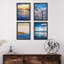 «Vibrant Ocean Cloud Sky Reflection Îles», ensemble de 4 décorations murales colorées, impression encadrée sur papier, 4 pièces-93012141-93012142