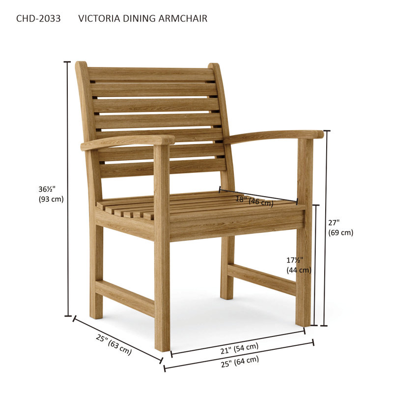 Victoria Outdoor Teak Dining Armchair