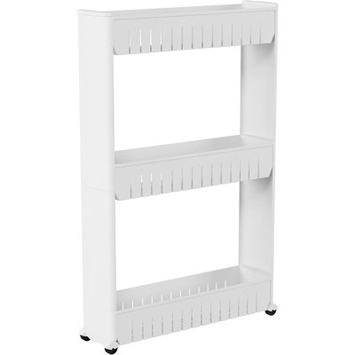 Chariot roulant à 3 niveaux Everyday Home - Organisateur de cuisine ou de salle de bain à espace restreint - Tablettes de rangement coulissantes minces - Mobilier d'organisation et de rangement
