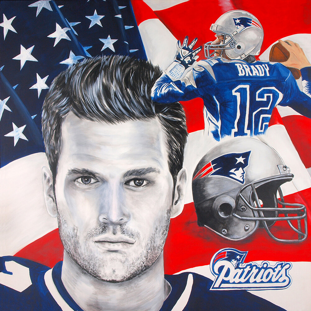 Tom Brady Canvas by Ed Capeau 24x24 Gallery Wrap Giclee Edition Limited 500