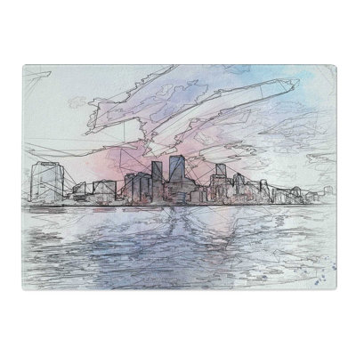 Tempered Glass Miami Florida Skyline Chopping Board