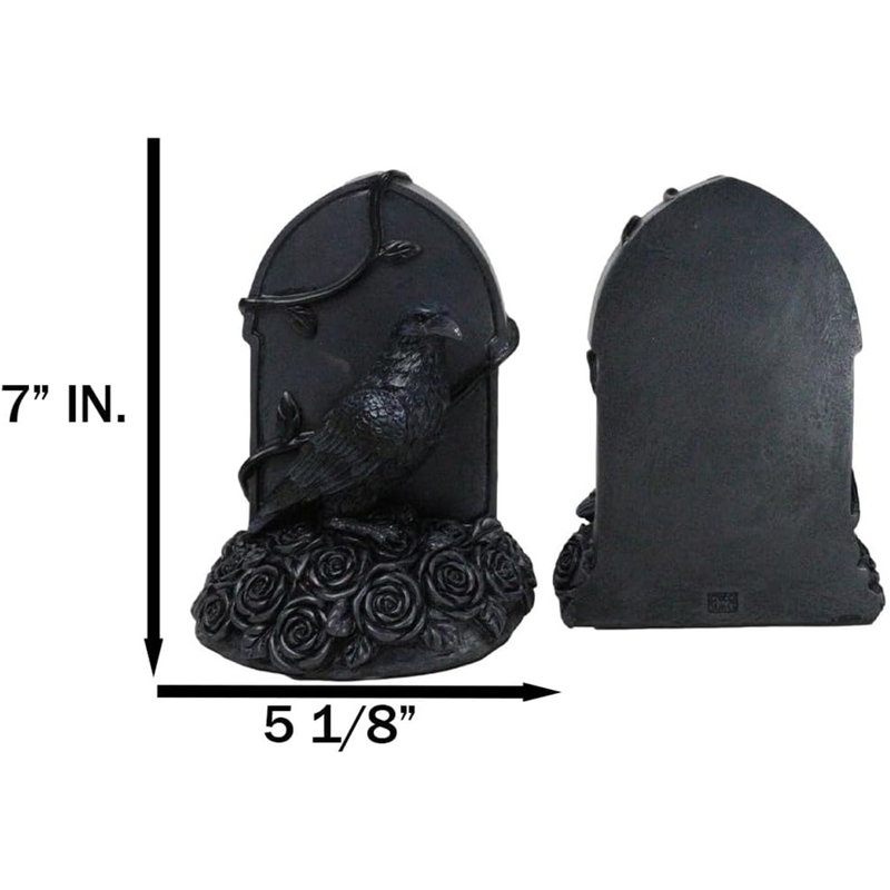 Figurine serre-livres corbeau sombre